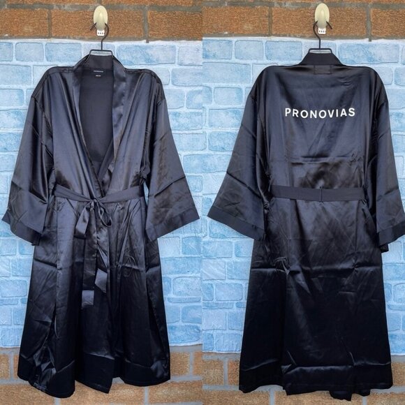 Pronovias Black Satin Robe one size - Picture 1 of 10